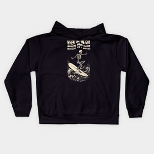 When You've Got Bones This Hard Wipeouts are a Breeze Vintage Surfing Skeleton Print Kids Hoodie